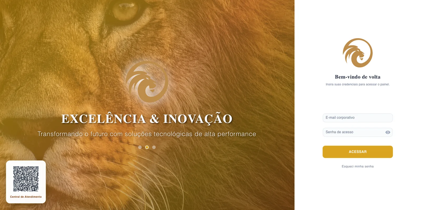 Tela de login da solução i9